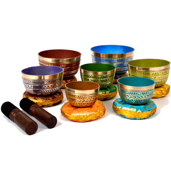 Bermoni Tibetan Colorful 7 Chakra Singing Bowl