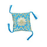 Square Stitched Brocade Cushion(12cm) With Tassels Singing Bowl's Cushion