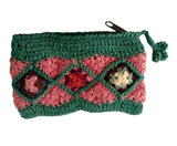 Green Cotton Thread Coin Purse.