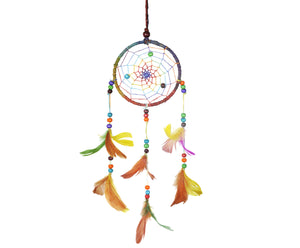 Multicolored Feathers Wall Hanging Dream Catcher.