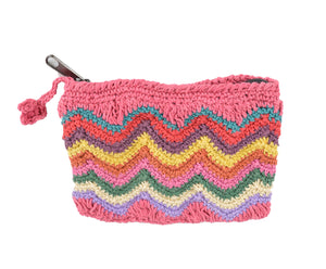 Pink Cotton Thread Coin Purse.