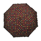 Umbrella with Automatic open/close. With polka dots & frills. BRN Bermoni