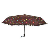 Umbrella with Automatic open/close. With polka dots & frills. BRN Bermoni