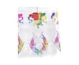 Colorful Auspicious Symbol Printed Scarf.