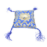 Square Stitched Brocade Cushion(12cm) With Tassels Singing Bowl's Cushion