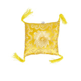 Square Stitched Brocade Cushion(12cm) With Tassels Singing Bowl's Cushion