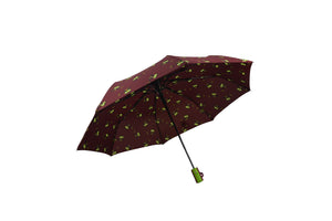 Womens/Ladies colorfu Owl Pattern Strong & Durable Automatic Open folding umbrella -(3534A-Maroon)