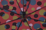 Womens/Ladies colorful Bubble Pattern Strong & Durable Automatic Open folding umbrella-(3617A-Red)