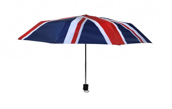 Folding umbrella with printed Union Jack. Light & easy to carry -(UK01)