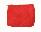 Felt Red With Flower Attached Coin Purse.