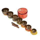 Tibetan Set of 7 Chakra Meditation Singing Bowl