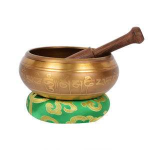 Reclining Buddha Nirvana Carved Singing Bowl.