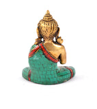 Turquoise Coral  Sitting Budhha Statue (TH-STBUD-1058-GRN)