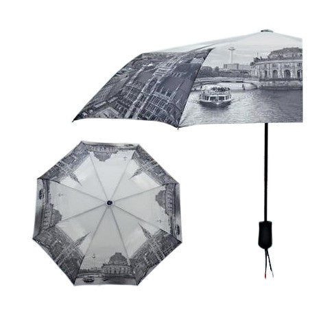 Unisex umbrella with printed cities. Both automatic opening and closing (3563 Berlin)