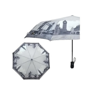 Unisex umbrella with printed cities. Both automatic opening and closing (3563 London)