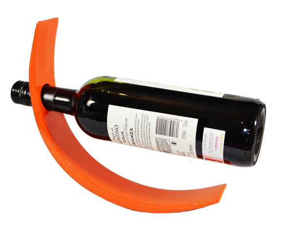 Lacquered wood WINE BOTTLE holder Stylish & elegant (dark orange)