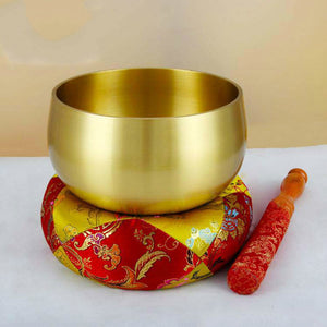 Diameter 12cm Chinese Tibetan Singing Bowl with Hand Stick and Cushion Religion Belief Buddhist Supplies Home Decoration Crafts