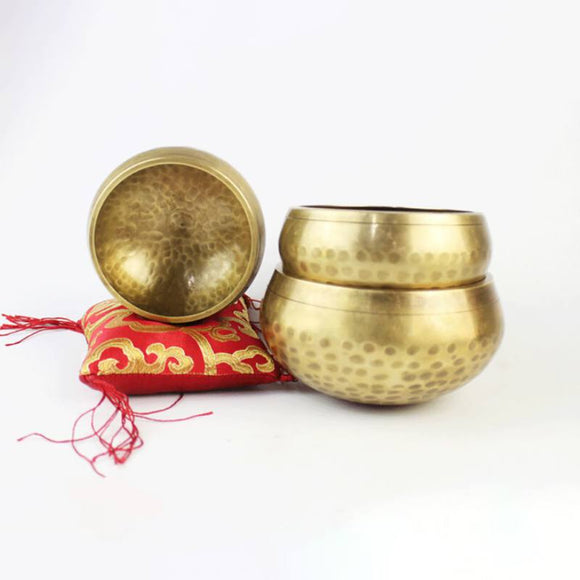 Handmade Nepal Tibetan Singing Bowl Set Resonance healing meditation yoga bowl with hibiscus decorative wall home decor