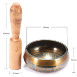 Buddhism Brass Yoga Tibetan Alms Singing Bowl Wooden Hand Hammered Chakra Buddhist Meditation Home Decoration Ornaments