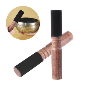 1PC 6.8inch Tibetan Buddhism Singing Bowl Mallet Wood Striker w/ Leather Head Wrapped with premium Leathe Relax Yoga Art Crafts