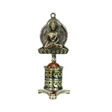 Table Top Prayer Wheel With Sitting Buddha.